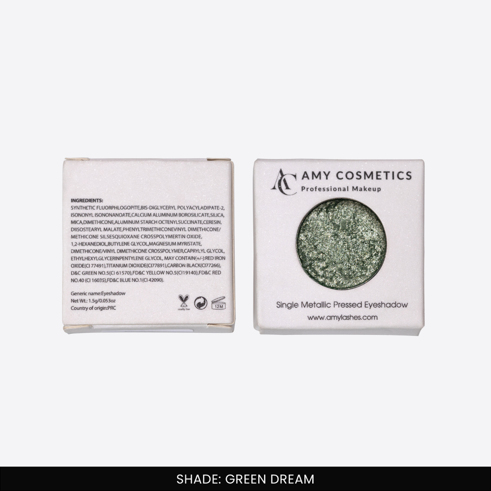 Green Dream Single Metallic Pressed Eyeshadow | Pigmented | Long-Wearing