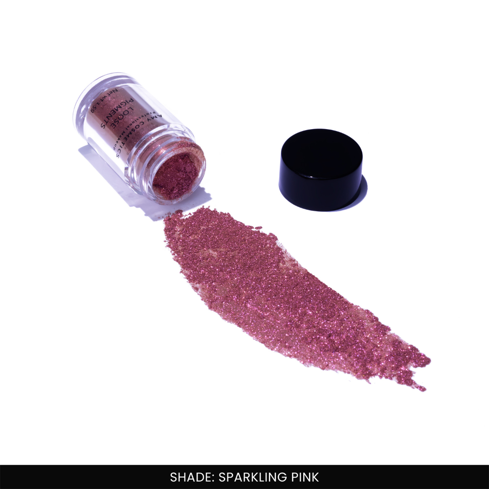 Sparkling Pink Loose Pigments | Highly Pigmented Eyeshadow Powder | Shimmer Finish