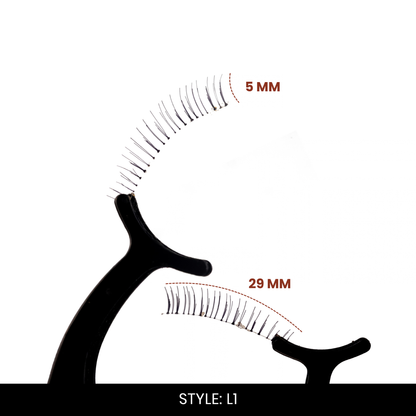L1 False Eyelashes | Pair of 10 | Fake Eyelashes for Women | Everyday & Party Wear | Lightweight Band