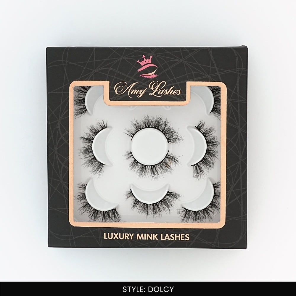 Dolcy False Eye Lashes | Natural Daily Wear | Vegan Cruelty-Free | Pair of 5