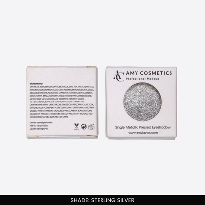 Sterling Silver Single Metallic Pressed Eyeshadow | Pigmented | Long-Wearing