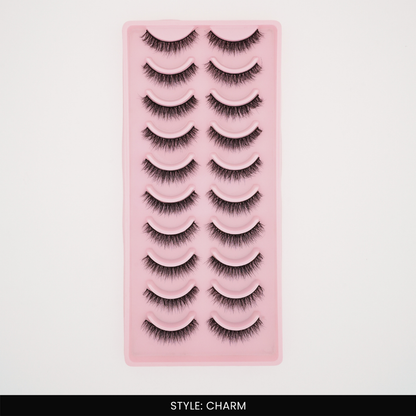 Charm False Eye Lashes | Medium Occasion Wear | Vegan Cruelty-Free | Pair of 10