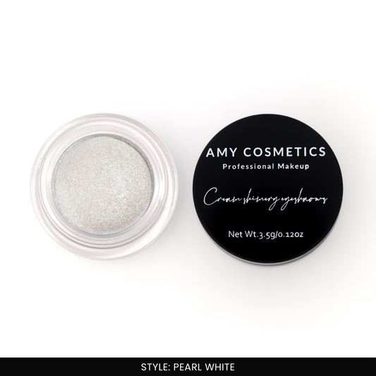 AMY LASHES Cream Shining Eyeshadow | Pearl White | Pearlescent Shimmer Finish | Pigmented Formula
