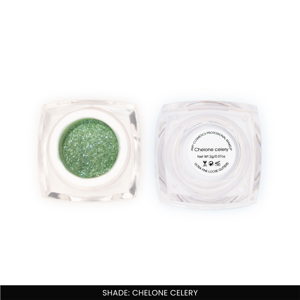 Chelone Celery Ultra Fine Loose Glitters | Cosmetic Grade | Face Body Nail