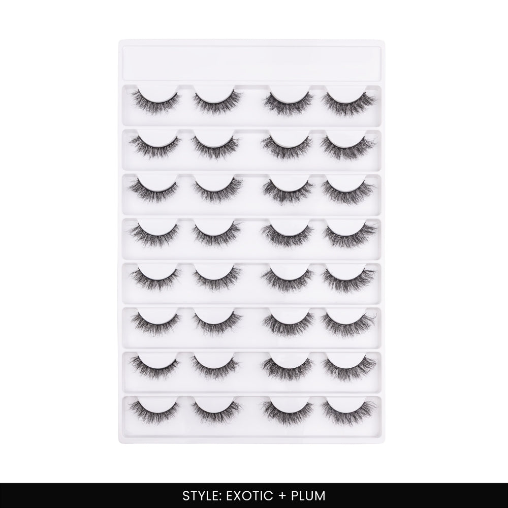 Exotic + Plum False Eye Lashes | Medium Occasion Wear | Vegan Cruelty-Free | Pair of 16
