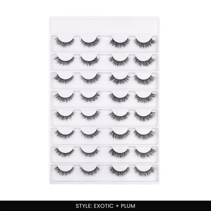 Exotic + Plum False Eye Lashes | Medium Occasion Wear | Vegan Cruelty-Free | Pair of 16