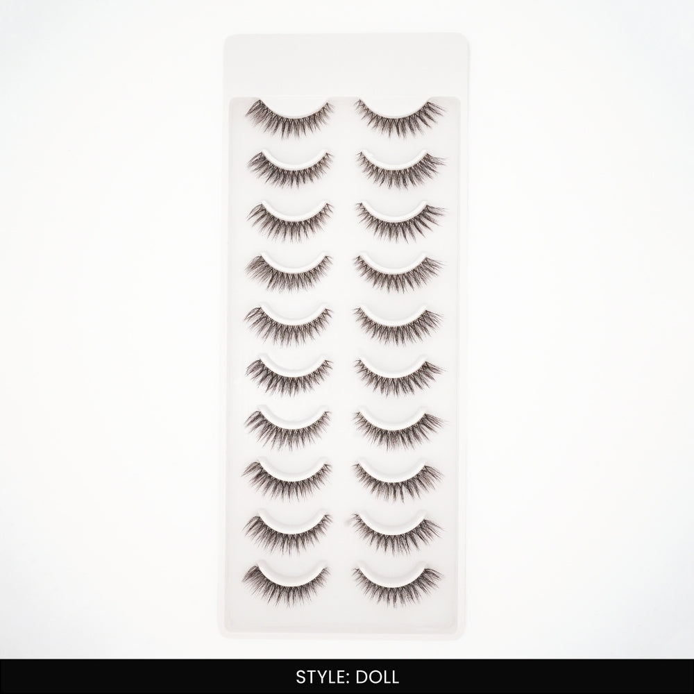 Doll False Eye Lashes | Medium Occasion Wear | Vegan Cruelty-Free | Pair of 10