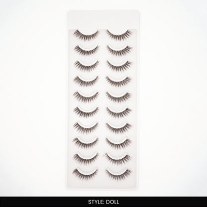 Doll False Eye Lashes | Medium Occasion Wear | Vegan Cruelty-Free | Pair of 10