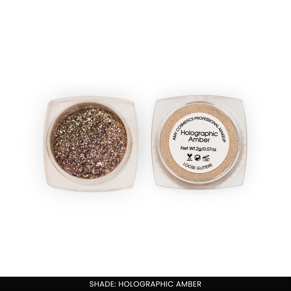 Holographic Amber Loose Glitters | Cosmetic Grade | Face and Body Use