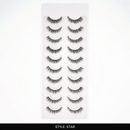 Star False Eye Lashes | Bold Dramatic Glam | Vegan Cruelty-Free | Pair of 10