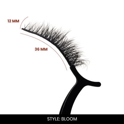 Bloom False Eyelashes | Pair of 1 | Fake Eyelashes for Women | Glam Party Look | Lightweight Band