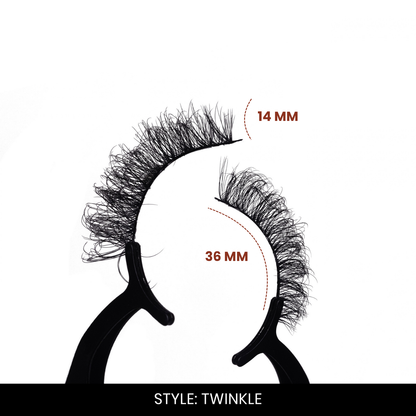 Twinkle False Eyelashes | Pair of 20 | Fake Eyelashes for Women | Glam Party Look | Lightweight Band