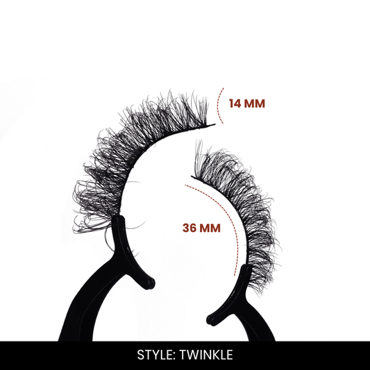 Twinkle False Eyelashes | Pair of 20 | Fake Eyelashes for Women | Glam Party Look | Lightweight Band