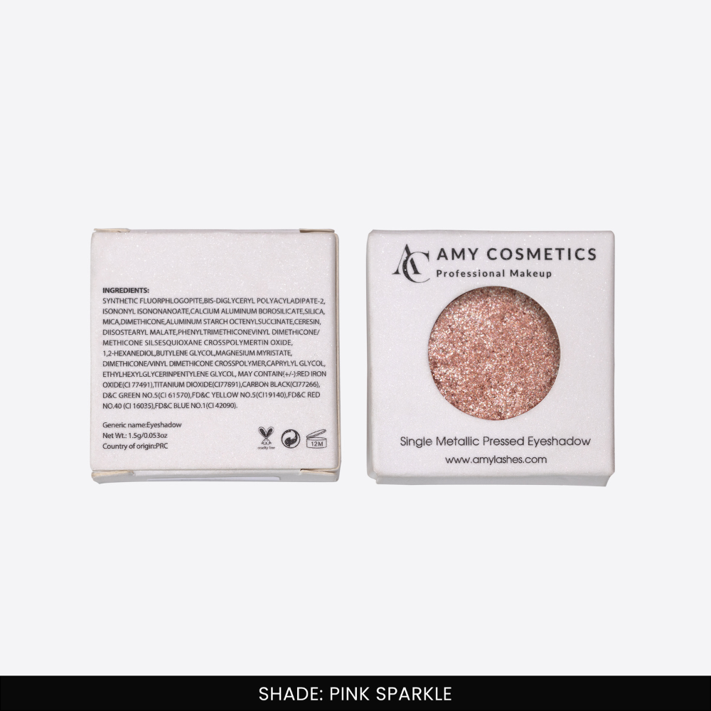 Pink Sparkle Single Metallic Pressed Eyeshadow | Pigmented | Long-Wearing