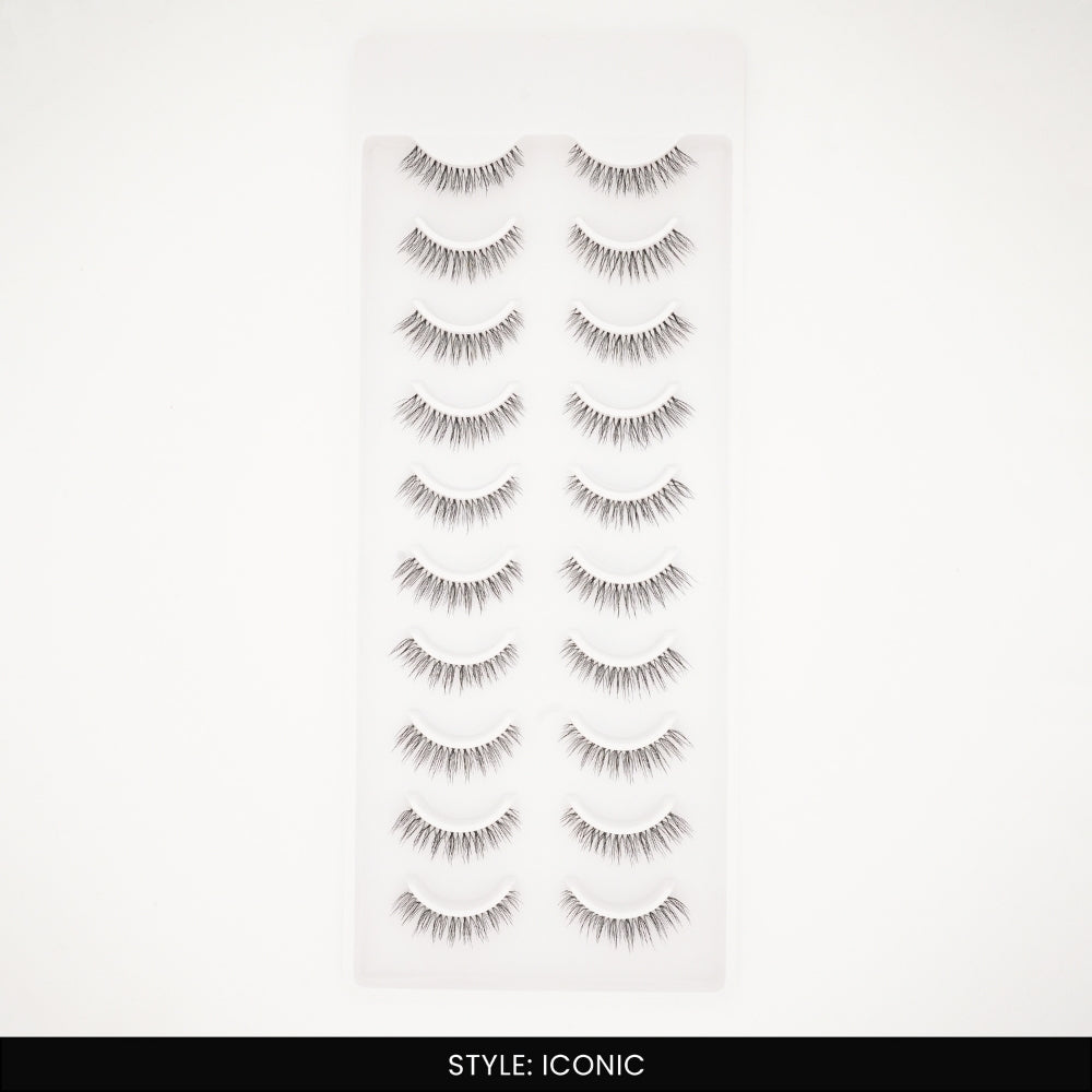 Iconic False Eye Lashes | Medium Occasion Wear | Vegan Cruelty-Free | Pair of 10