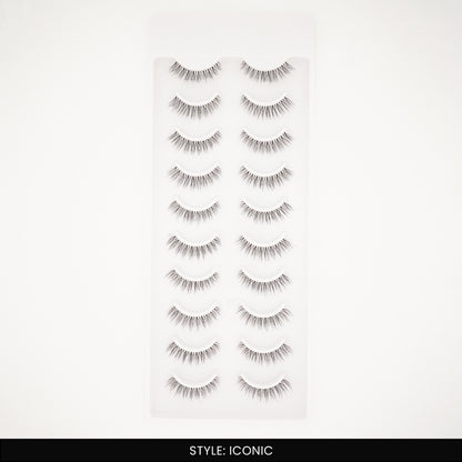 Iconic False Eye Lashes | Medium Occasion Wear | Vegan Cruelty-Free | Pair of 10