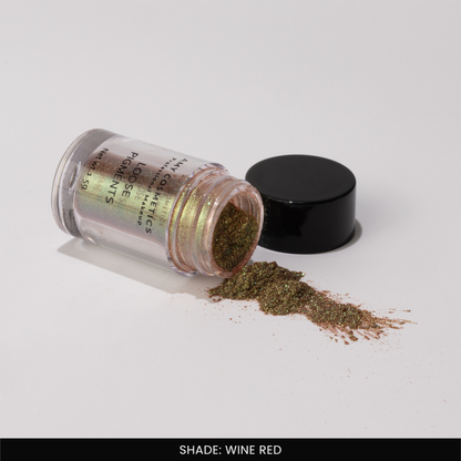 Wine Red Loose Pigments | Highly Pigmented Eyeshadow Powder | Shimmer Finish