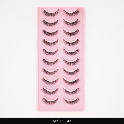 Slay False Eye Lashes | Bold Dramatic Glam | Vegan Cruelty-Free | Pair of 10