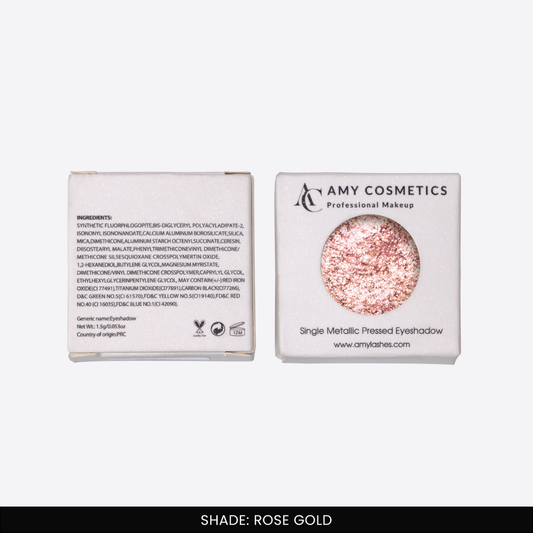 Rose Gold Single Metallic Pressed Eyeshadow | Pigmented | Long-Wearing