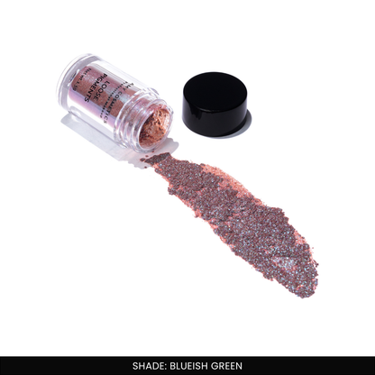 Blueish Green Loose Pigments | Highly Pigmented Eyeshadow Powder | Shimmer Finish