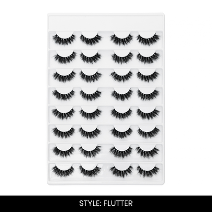 Flutter False Eyelashes | Pair of 16 | Fake Eyelashes for Women | Soft Natural Look | Lightweight Band