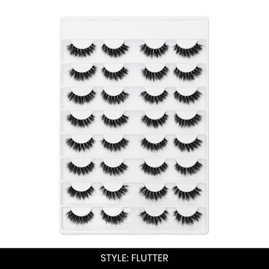 Flutter False Eyelashes | Pair of 16 | Fake Eyelashes for Women | Soft Natural Look | Lightweight Band