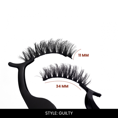 Guilty False Eyelashes | Pair of 10 | Fake Eyelashes for Women | Bold Volume Look | Lightweight Band
