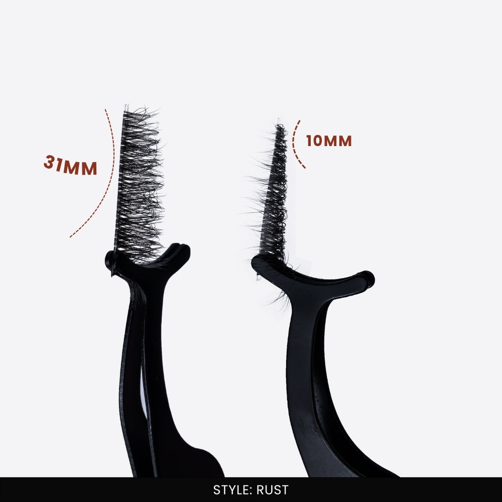 Rust False Eye Lashes | Half Lash Corner Style | Vegan Cruelty-Free | Pair of 14
