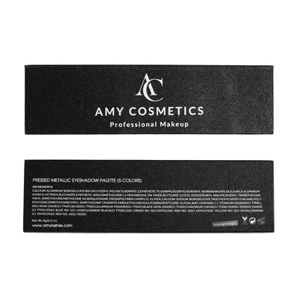Midnight Magic 5 Colours Pressed Metallic Eyeshadow Palette | Multiple Shades | Blendable