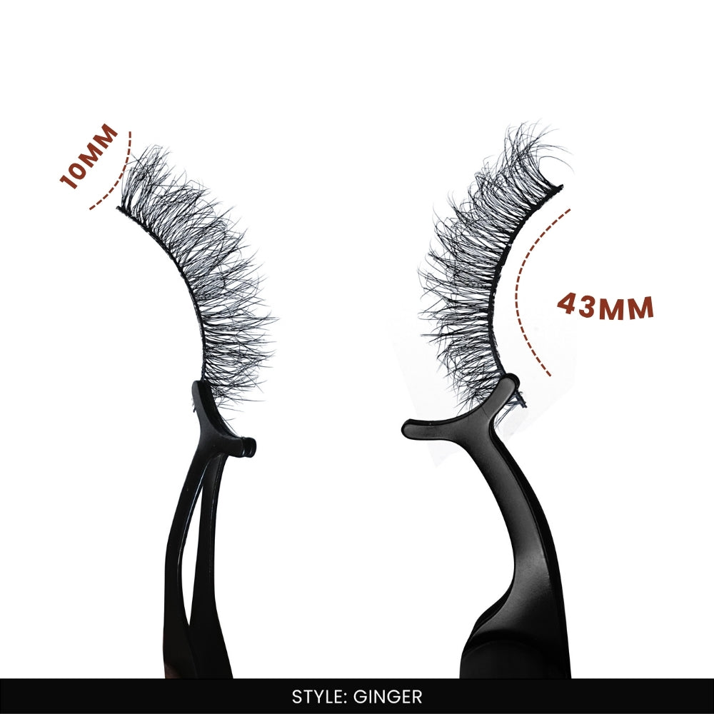 Ginger False Eye Lashes | Natural Daily Wear | Vegan Cruelty-Free | Pair of 5