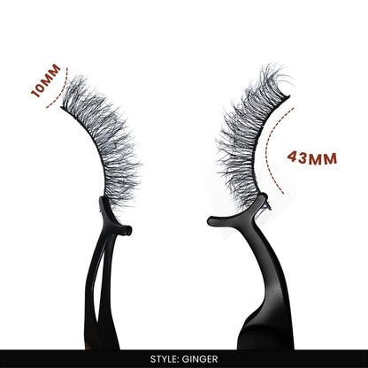 Ginger False Eye Lashes | Natural Daily Wear | Vegan Cruelty-Free | Pair of 5