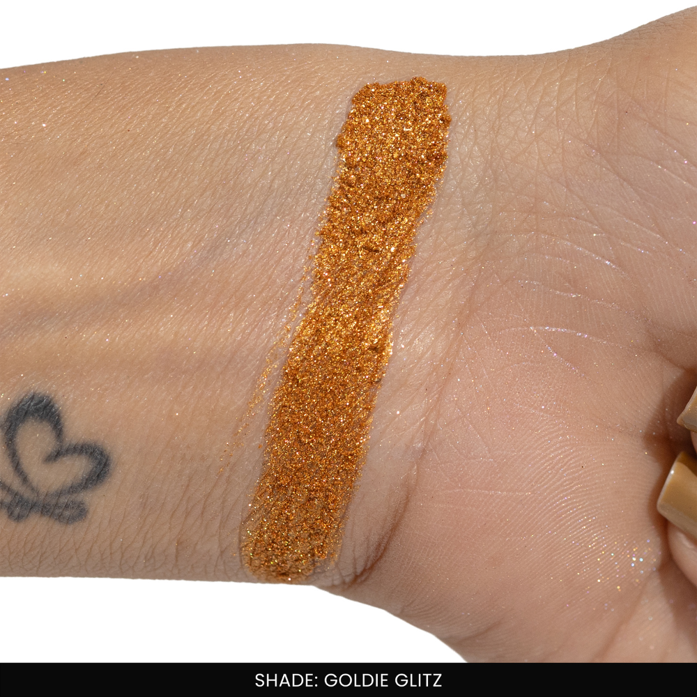 Goldie Glitz Ultra Fine Loose Glitters | Cosmetic Grade | Face Body Nail