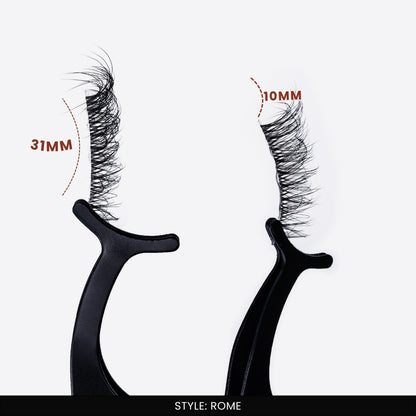 Rome False Eye Lashes | Half Lash Corner Style | Vegan Cruelty-Free | Pair of 14