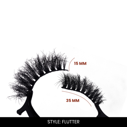 Flutter False Eyelashes | Pair of 16 | Fake Eyelashes for Women | Soft Natural Look | Lightweight Band