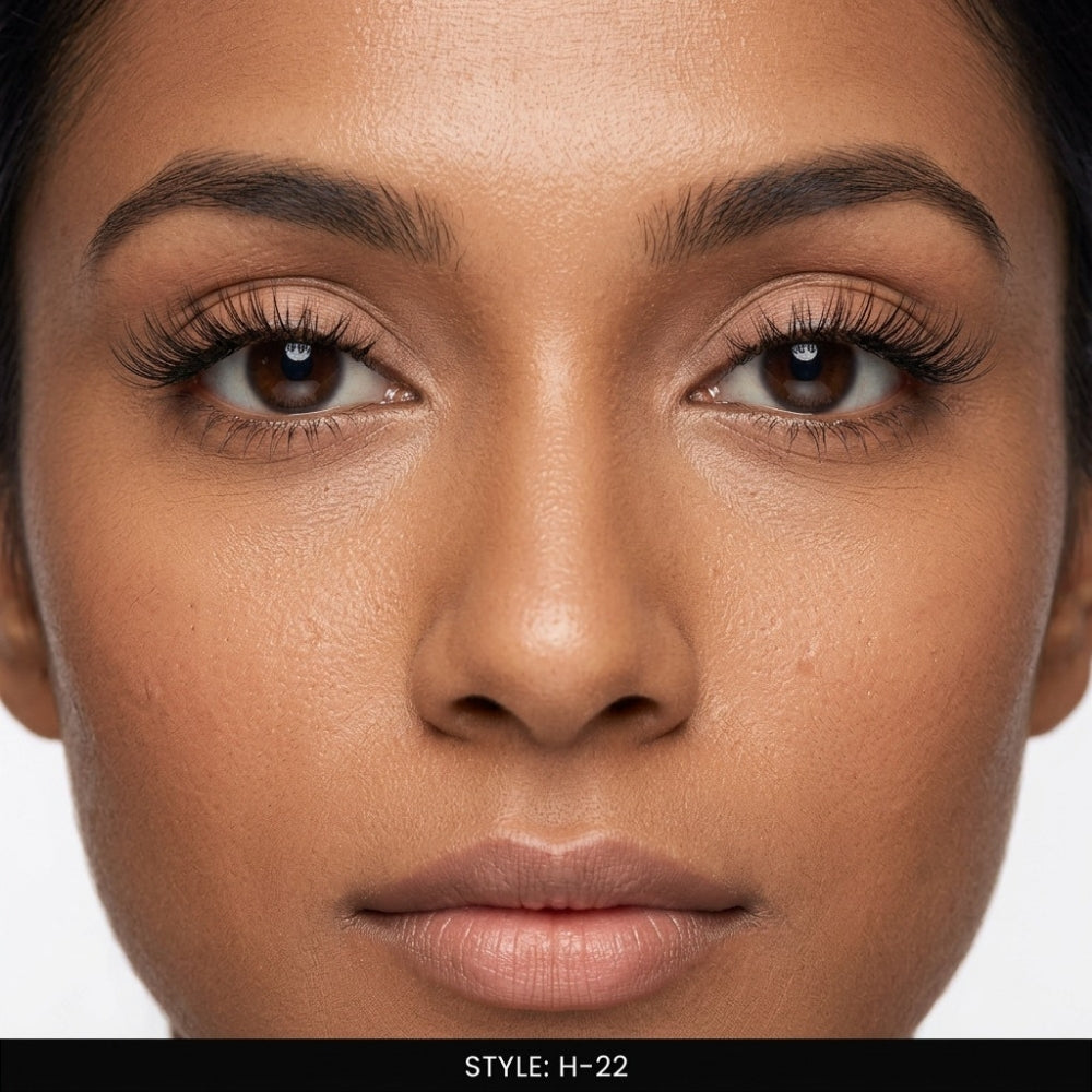 H-22 False Eye Lashes | Bold Dramatic Glam | Vegan Cruelty-Free | Pair of 20