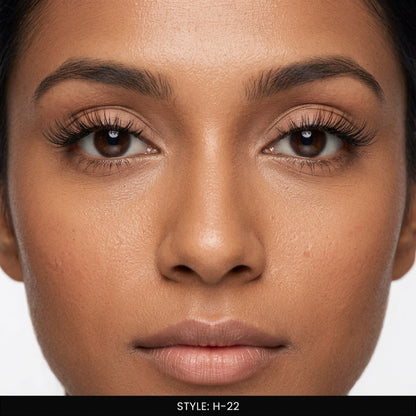 H-22 False Eye Lashes | Bold Dramatic Glam | Vegan Cruelty-Free | Pair of 20