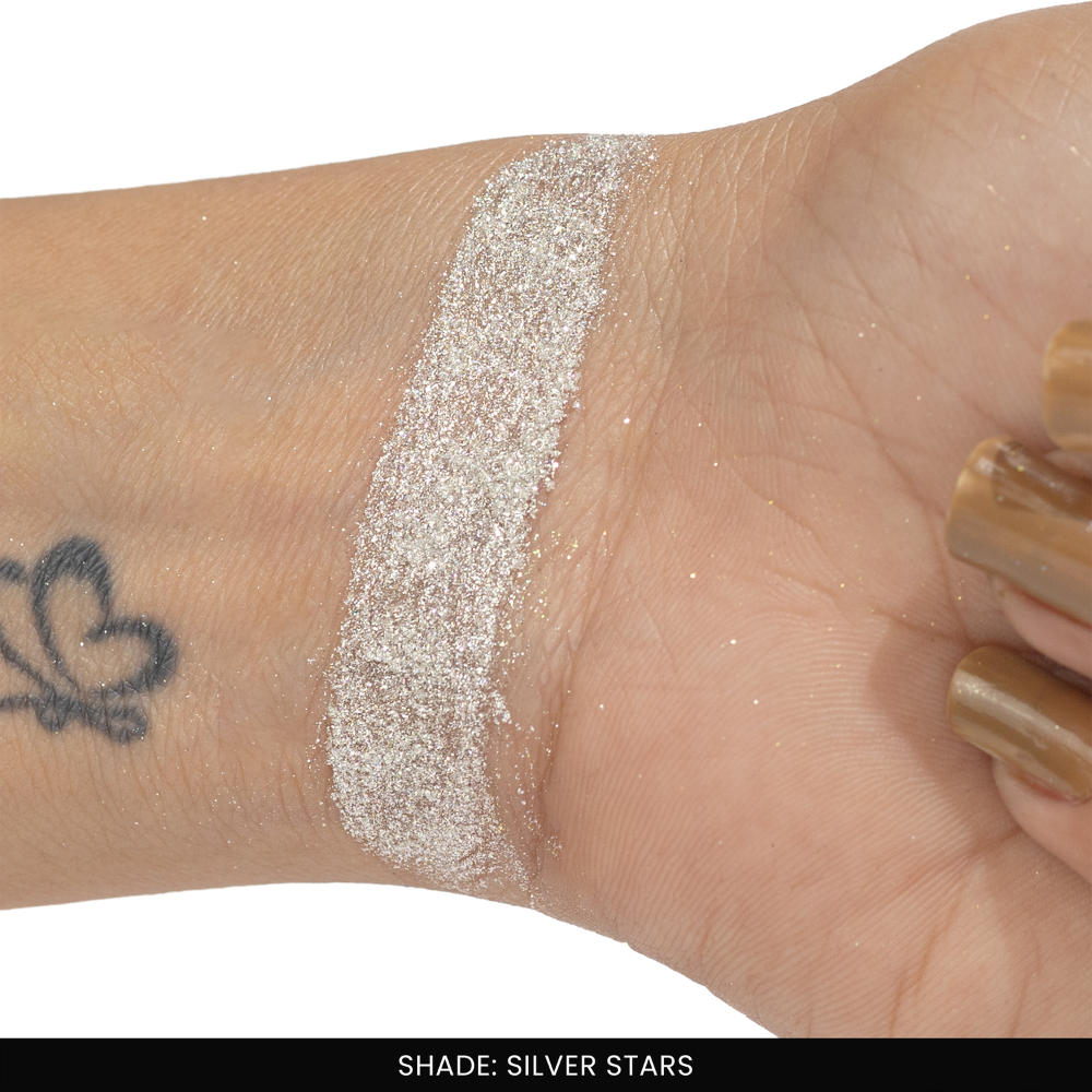 Silver Stars Loose Glitters | Cosmetic Grade | Face and Body Use