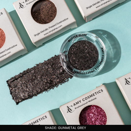 Gunmetal Grey Single Metallic Pressed Eyeshadow | Pigmented | Long-Wearing