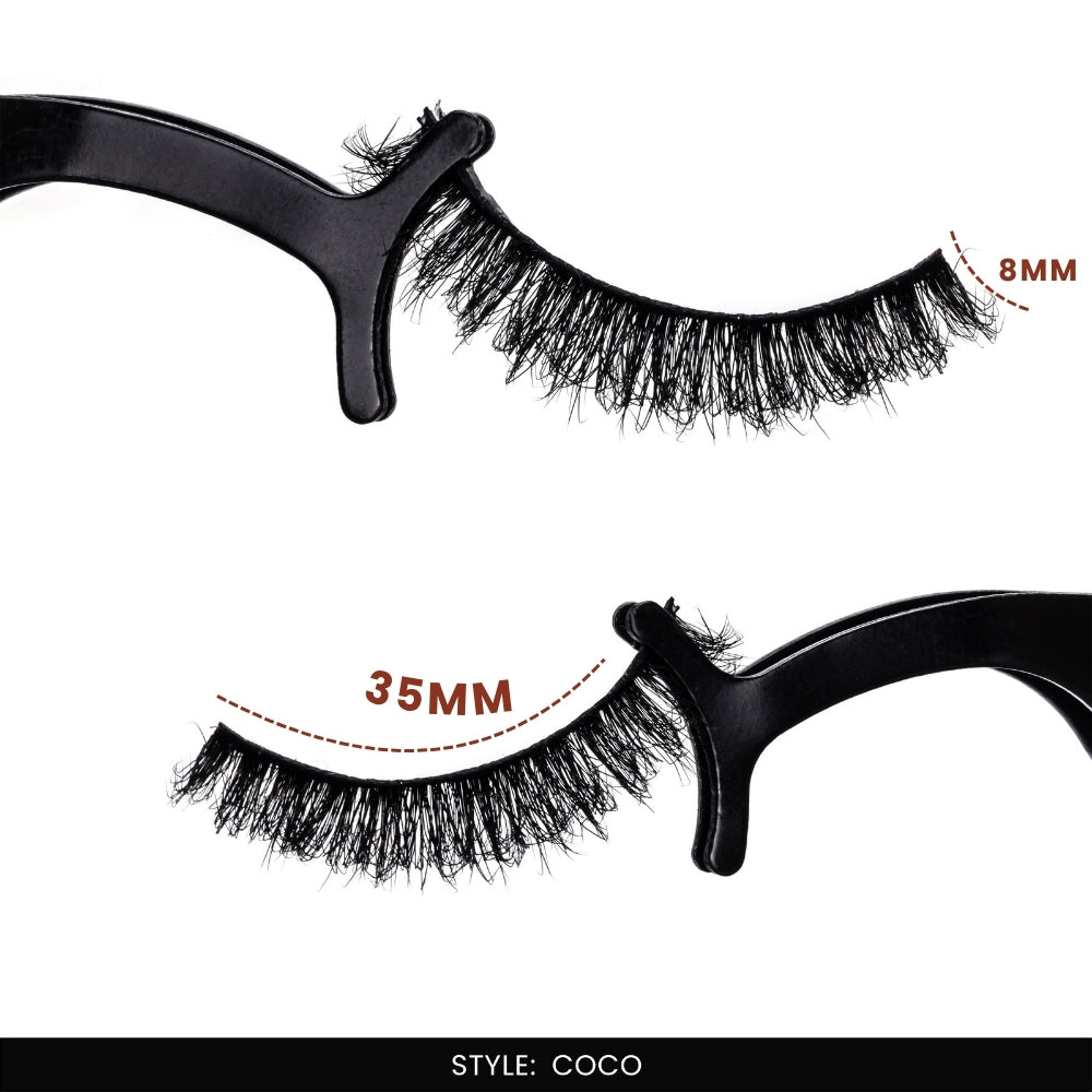 Coco False Eye Lashes | Medium Occasion Wear | Vegan Cruelty-Free | Pair of 10