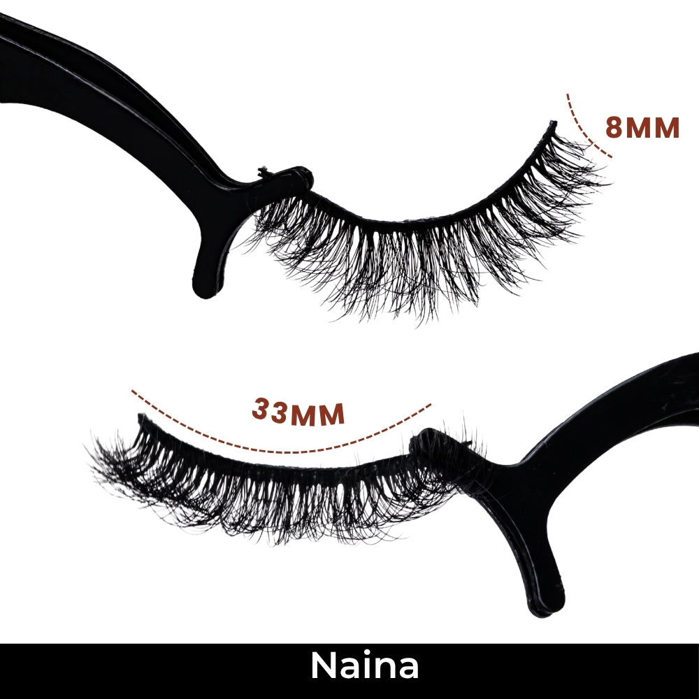 Naina False Eye Lashes | Medium Occasion Wear | Vegan Cruelty-Free | Pair of 10
