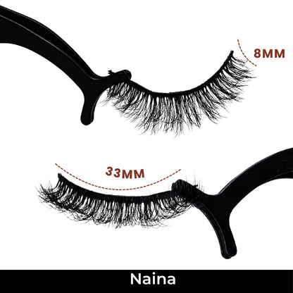 Naina False Eye Lashes | Medium Occasion Wear | Vegan Cruelty-Free | Pair of 10