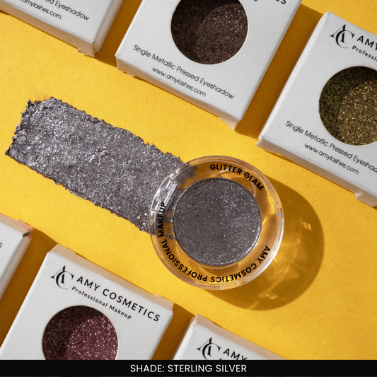 Sterling Silver Single Metallic Pressed Eyeshadow | Pigmented | Long-Wearing