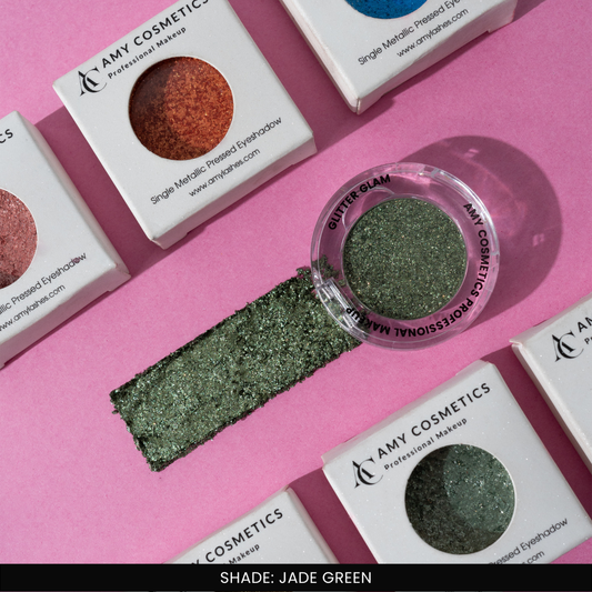 Jade Green Single Metallic Pressed Eyeshadow | Pigmented | Long-Wearing