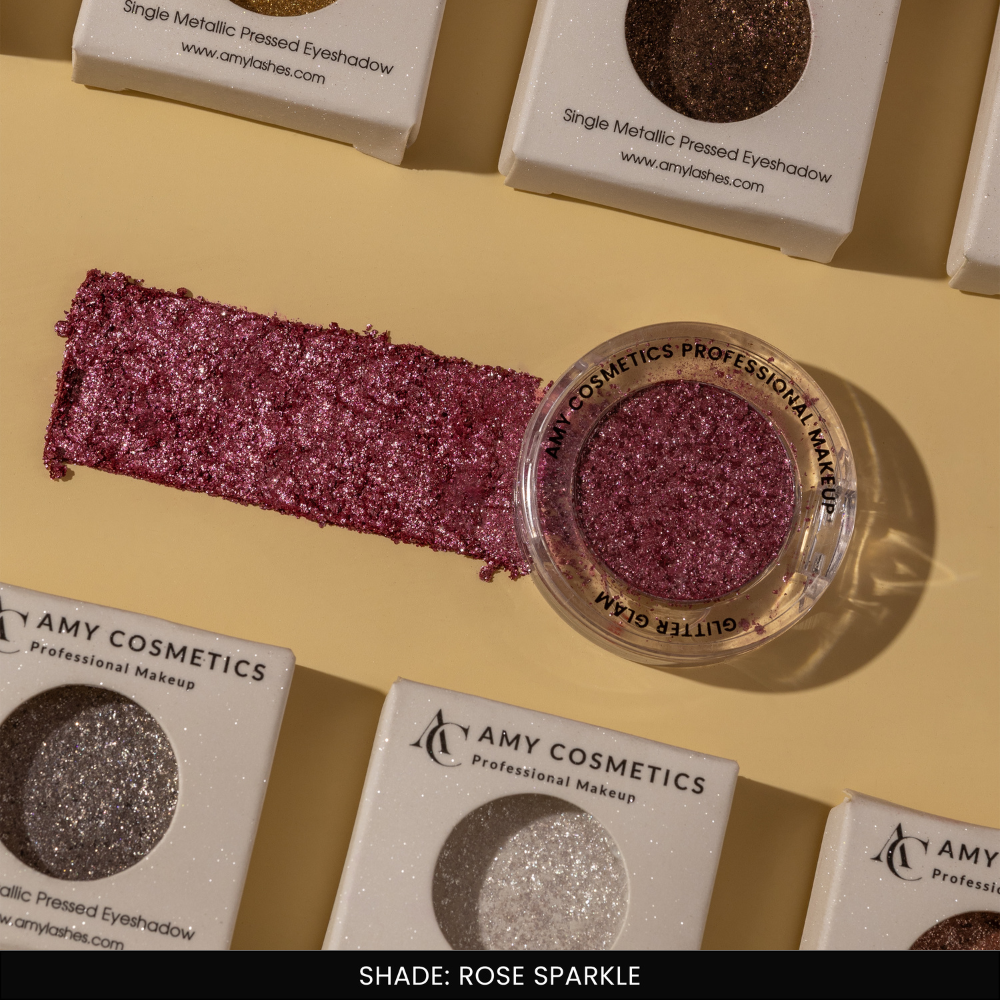 Rose Sparkle Single Metallic Pressed Eyeshadow | Pigmented | Long-Wearing