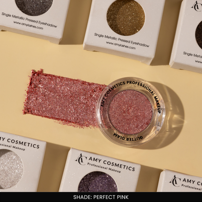 Perfect Pink Single Metallic Pressed Eyeshadow | Pigmented | Long-Wearing