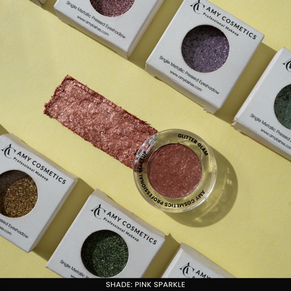 Pink Sparkle Single Metallic Pressed Eyeshadow | Pigmented | Long-Wearing