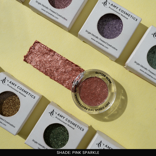 Pink Sparkle Single Metallic Pressed Eyeshadow | Pigmented | Long-Wearing