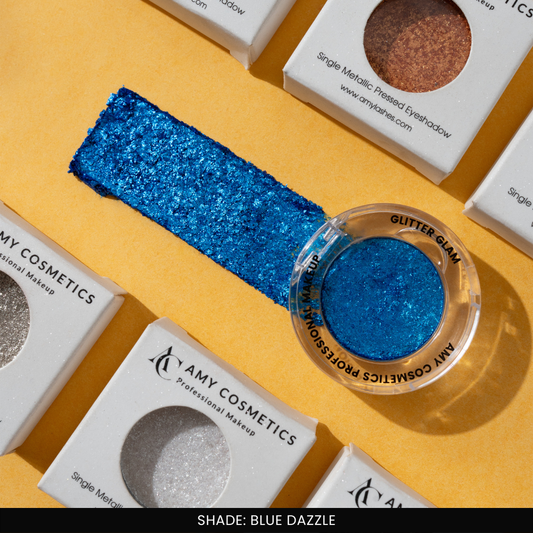 Blue Dazzle Single Metallic Pressed Eyeshadow | Pigmented | Long-Wearing