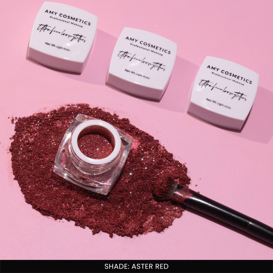 Aster Red Ultra Fine Loose Glitters | Cosmetic Grade | Face Body Nail