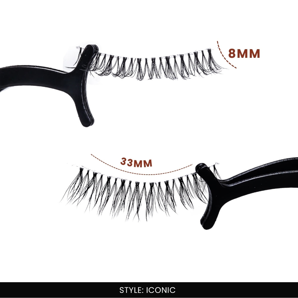 Iconic False Eye Lashes | Medium Occasion Wear | Vegan Cruelty-Free | Pair of 10